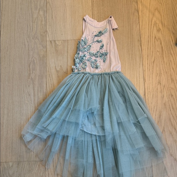 Charming Kids Dance Costume with Pink and Blue Details